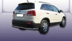 15 499 р. Защита заднего бампера из длинной трубы диаметром 57 мм Slitkoff  KIA Sorento  XM (2009-2012) дорестайлинг (Нержавейка, Полированная)  с доставкой в г. Тольятти. Увеличить фотографию 1