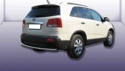 Защита заднего бампера из короткой трубы диаметром 57 мм Slitkoff KIA Sorento XM дорестайлинг (2009-2012)