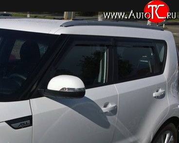 999 р. Комплект дефлекторов окон (ветровиков) 4 шт. Russtal KIA Soul PS дорестайлинг (2014-2016)  с доставкой в г. Тольятти