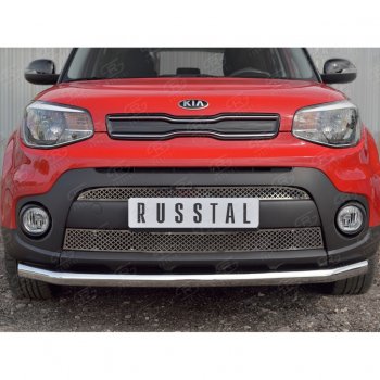 5 999 р. Решетка радиатора Russtal лист KIA Soul PS дорестайлинг (2014-2016) (Неокрашенная)  с доставкой в г. Тольятти. Увеличить фотографию 2