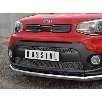 5 999 р. Решетка радиатора Russtal лист KIA Soul PS дорестайлинг (2014-2016) (Неокрашенная)  с доставкой в г. Тольятти. Увеличить фотографию 3