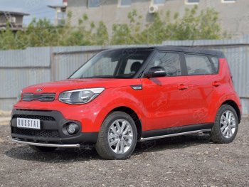 14 499 р. Одинарная защита переднего бампера диаметром 42 мм SLITKOFF KIA Soul PS дорестайлинг (2014-2016)  с доставкой в г. Тольятти. Увеличить фотографию 2