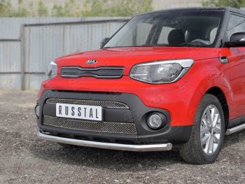 18 299 р. Одинарная защита переднего бампера диаметром 63 мм SLITKOFF KIA Soul PS дорестайлинг (2014-2016)  с доставкой в г. Тольятти. Увеличить фотографию 3