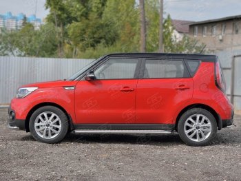 22 999 р. Широкая защита порогов с трубой диаметром 42 мм SLITKOFF v2 KIA Soul PS дорестайлинг (2014-2016)  с доставкой в г. Тольятти. Увеличить фотографию 3