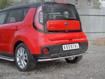 15 999 р. Одинарная защита заднего бампера диаметром 42 SLITKOFF KIA Soul PS дорестайлинг (2014-2016)  с доставкой в г. Тольятти. Увеличить фотографию 3