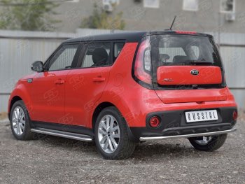 Одинарная защита заднего бампера диаметром 42 SLITKOFF KIA Soul PS дорестайлинг (2014-2016)