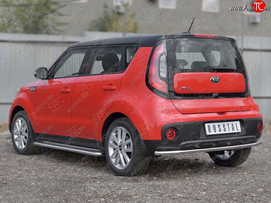 15 999 р. Одинарная защита заднего бампера диаметром 42 SLITKOFF KIA Soul PS дорестайлинг (2014-2016)  с доставкой в г. Тольятти