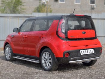 14 799 р. Одинарная защита заднего бампера из трубы диаметром 63 мм SLITKOFF KIA Soul PS дорестайлинг (2014-2016)  с доставкой в г. Тольятти. Увеличить фотографию 2