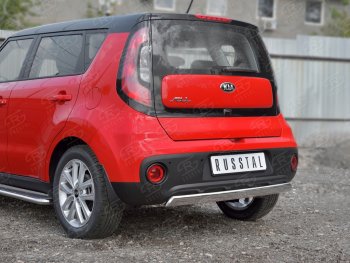 10 349 р. Защита заднего бампера (Ø75x42 мм, нержавейка) Russtal KIA Soul PS дорестайлинг (2014-2016)  с доставкой в г. Тольятти. Увеличить фотографию 2