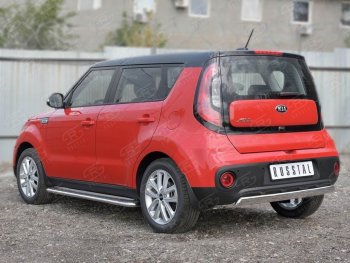 10 349 р. Защита заднего бампера (Ø75x42 мм, нержавейка) Russtal KIA Soul PS дорестайлинг (2014-2016)  с доставкой в г. Тольятти. Увеличить фотографию 3