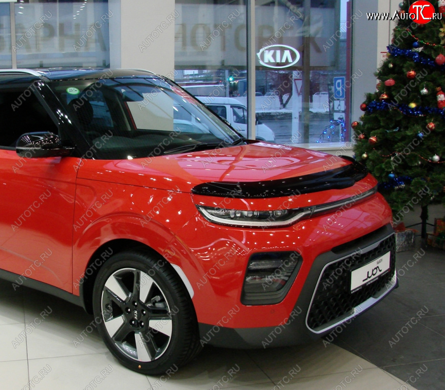 3 299 р. Дефлектор капота SIM KIA Soul SK3 (2018-2022)  с доставкой в г. Тольятти