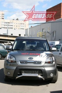 10 574 р. Защита переднего бампера Souz-96 (d42) KIA Soul AM дорестайлинг (2008-2011)  с доставкой в г. Тольятти. Увеличить фотографию 2