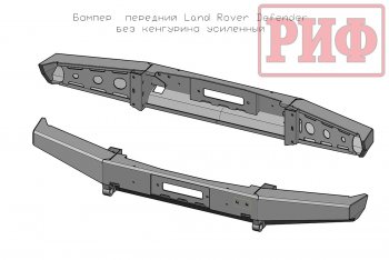 30 999 р. Бампер передний силовой РИФ Land Rover Defender 110 1 L316 рестайлинг 5дв. (2007-2016) (Без защитной дуги)  с доставкой в г. Тольятти. Увеличить фотографию 3