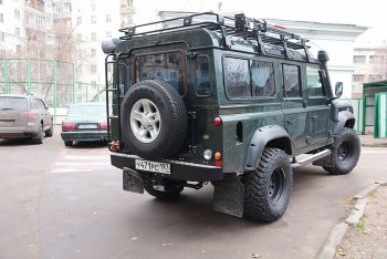 25 599 р. Бампер задний силовой РИФ Land Rover Defender 110 1 L316 рестайлинг 5дв. (2007-2016)  с доставкой в г. Тольятти. Увеличить фотографию 2