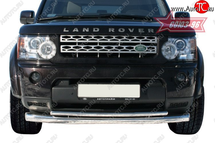 25 469 р. Защита переднего бампера двойная Souz-96 (d76/42) Land Rover Discovery 4 L319 (2009-2016)  с доставкой в г. Тольятти