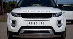 Защита переднего бампера (2 трубыØ75х42 мм, нержавейка) Russtal Land Rover Range Rover Evoque 1 L538 дорестайлинг 5 дв. (2011-2015)