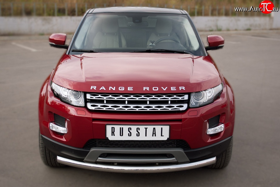 15 349 р. Одинарная защита переднего бампера диаметром 63 мм (Prestige u Pure) SLITKOFF Land Rover Range Rover Evoque 1 L538 дорестайлинг 5 дв. (2011-2015)  с доставкой в г. Тольятти