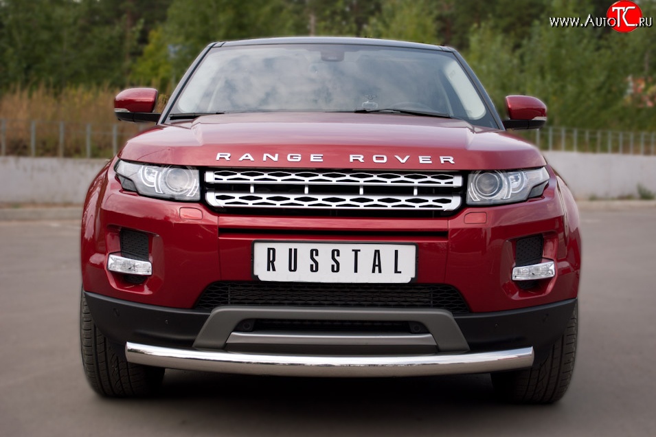 15 999 р. Одинарная защита переднего бампера диаметром 76 мм (Prestige u Pure) SLITKOFF Land Rover Range Rover Evoque 1 L538 дорестайлинг 5 дв. (2011-2015)  с доставкой в г. Тольятти