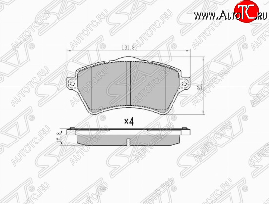 1 329 р. Комплект передних тормозных колодок SAT Land Rover Freelander 1 (1997-2006)  с доставкой в г. Тольятти