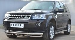 31 799 р. Защита переднего бампера (Ø63 мм с зубами, нержавейка) SLITKOFF Land Rover Freelander L359 1-ый рестайлинг (2010-2012)  с доставкой в г. Тольятти. Увеличить фотографию 3