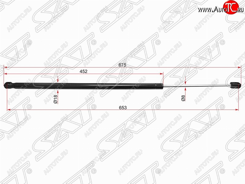 739 р. Правый упор крышки багажника SAT (газовый) Land Rover Range Rover Sport 1 L320 дорестайлинг (2005-2009)  с доставкой в г. Тольятти