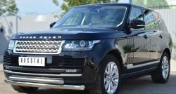 22 099 р. Защита переднего бампера (2 трубыØ76 и 63 мм, нержавейка) SLITKOFF Land Rover Range Rover 4 L405 дорестайлинг (2012-2017)  с доставкой в г. Тольятти. Увеличить фотографию 3