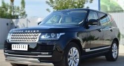 27 649 р. Защита переднего бампера (2 трубыØ75х42 мм, нержавейка) Russtal Land Rover Range Rover 4 L405 дорестайлинг (2012-2017)  с доставкой в г. Тольятти. Увеличить фотографию 4