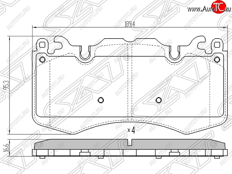 2 039 р. Колодки тормозные SAT (передние) Land Rover Range Rover 3 L322 дорестайлинг (2002-2006)  с доставкой в г. Тольятти