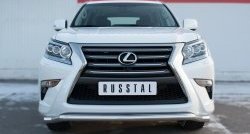 Защита переднего бампера (Ø63 мм волна, нержавейка) SLITKOFF Lexus (Лексус) GX460 (джи)  J150 (2013-2022) J150 1-ый рестайлинг, 2-ой рестайлинг