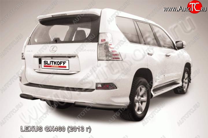 12 699 р. Защита заднего бампера из уголков d76 Slitkoff Lexus GX460 J150 1-ый рестайлинг (2013-2019) (Цвет: серебристый)  с доставкой в г. Тольятти