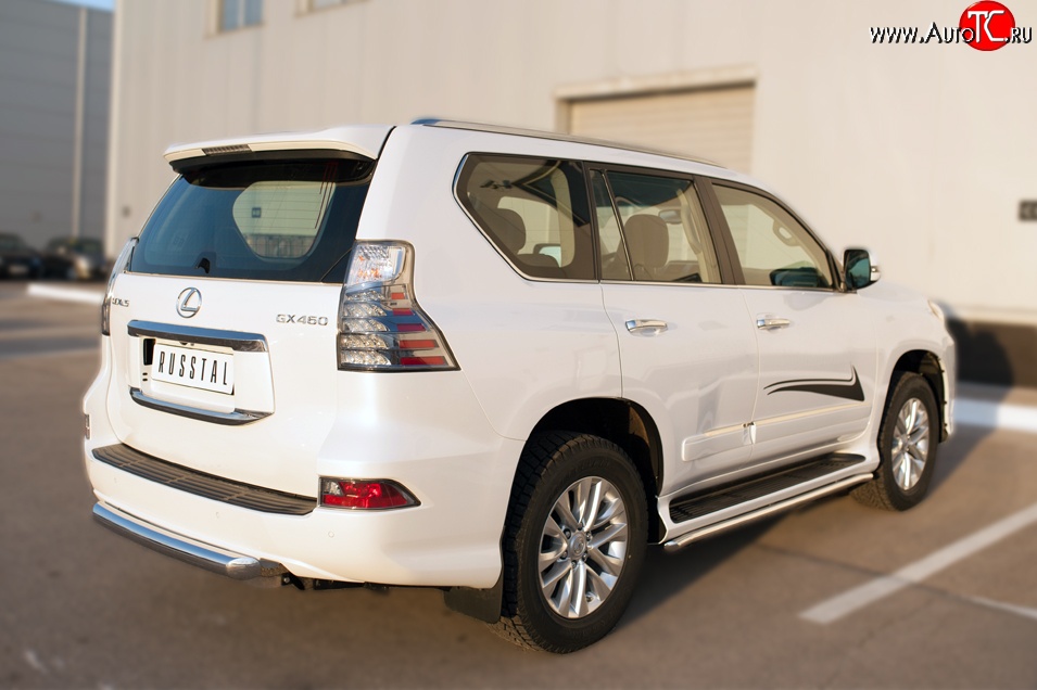 15 999 р. Защита заднего бампера (Ø76 мм, нержавейка) SLITKOFF Lexus GX460 J150 1-ый рестайлинг (2013-2019)  с доставкой в г. Тольятти