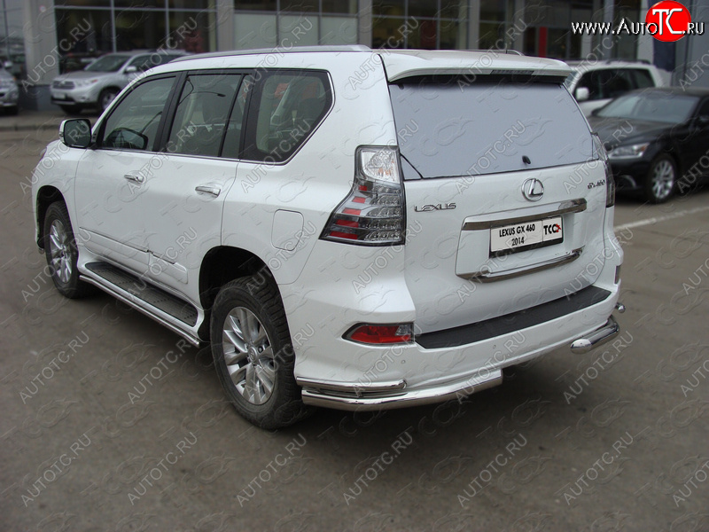 32 749 р. Защита заднего бампера (уголки двойные) ТСС 76,1/42 мм Lexus GX460 J150 1-ый рестайлинг (2013-2019)  с доставкой в г. Тольятти