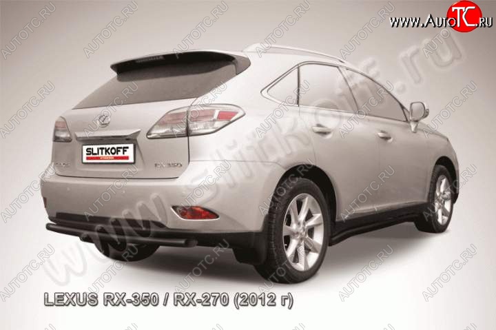 11 299 р. Защита заднего бампера из трубы d57 Slitkoff Lexus RX 270 AL20 дорестайлинг (2015-2019) (Цвет: серебристый)  с доставкой в г. Тольятти