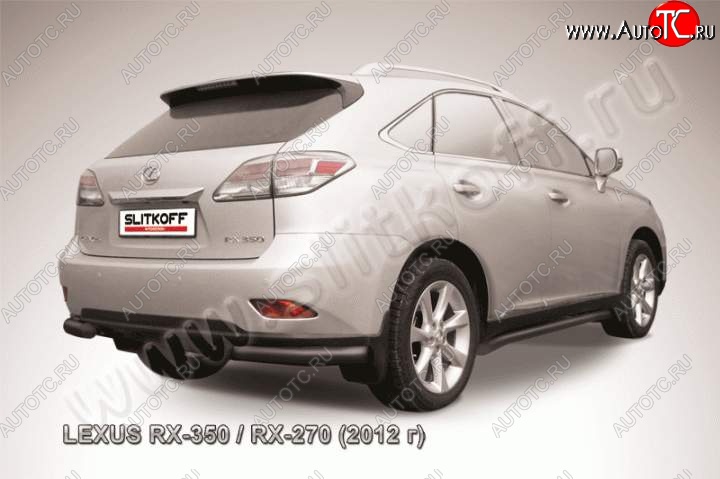 10 649 р. Защита заднего бампера из уголков d76 Slitkoff Lexus RX 270 AL20 дорестайлинг (2015-2019) (Цвет: серебристый)  с доставкой в г. Тольятти