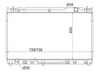 Радиатор двигателя SAT (пластинчатый, 3.0, МКПП/АКПП) Toyota Windom (2001-2006)