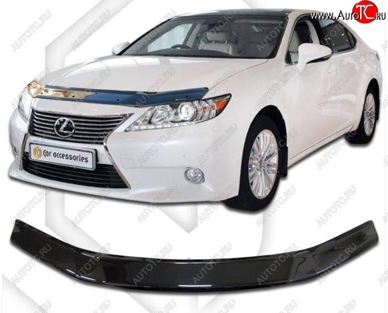 2 049 р. Дефлектор капота CA-Plastiс  Lexus ES250  XV60 (2012-2015) дорестайлинг (Classic черный, Без надписи)  с доставкой в г. Тольятти