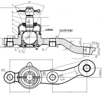 Шаровая опора передняя правая SAT Lexus GS300 S160 дорестайлинг (1997-2001)