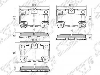 Колодки тормозные SAT (задние) Toyota Mark X X120 (2004-2009)