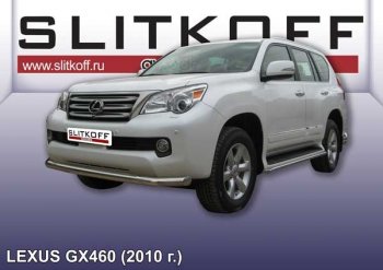 Защита переднего бампера из трубы d76 Slitkoff Lexus GX460 J150 дорестайлинг (2009-2013)