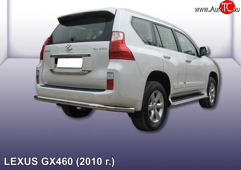 22 649 р. Защита заднего бампера из трубы диаметром 76 мм Slitkoff Lexus GX460 J150 дорестайлинг (2009-2013) (Нержавейка, Полированная)  с доставкой в г. Тольятти