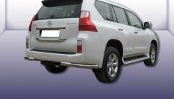 Защита заднего бампера из двух боковых уголков диаметром 76 мм Slitkoff Lexus GX460 J150 дорестайлинг (2009-2013)