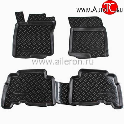 1 789 р. Коврики в салон Aileron 4 шт. (полиуретан) Toyota Land Cruiser Prado J150 дорестайлинг (2009-2013)  с доставкой в г. Тольятти