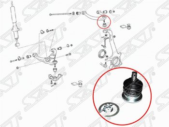 749 р. Шаровая опора верхнего рычага SAT Toyota Land Cruiser Prado J150 дорестайлинг (2009-2013)  с доставкой в г. Тольятти. Увеличить фотографию 2