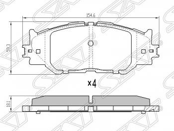 Колодки тормозные SAT (передние) Lexus IS350 XE20 седан дорестайлинг (2005-2013)