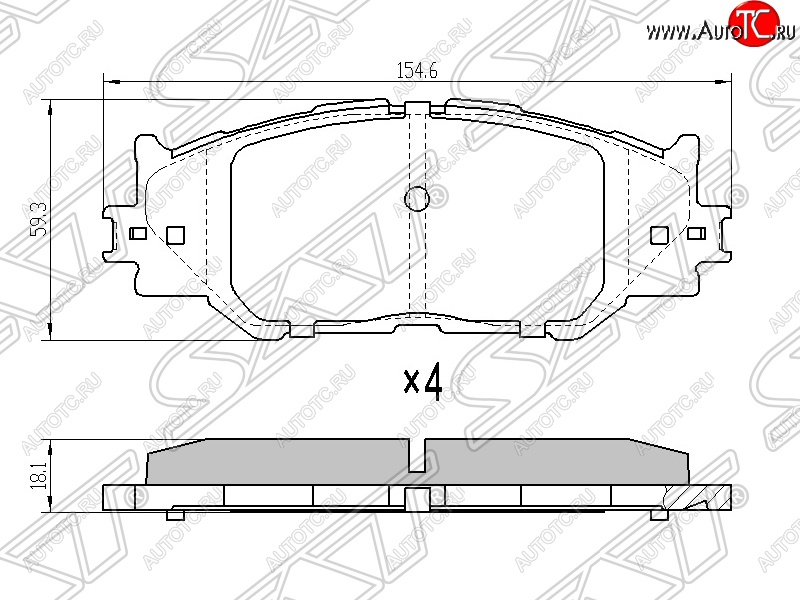 1 349 р. Колодки тормозные SAT (передние) Lexus IS350 XE20 седан дорестайлинг (2005-2013)  с доставкой в г. Тольятти