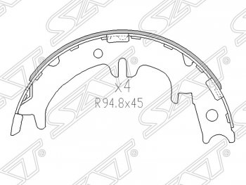 Колодки тормозные SAT (ручного тормоза) Toyota Noah 1 дорестайлинг (2001-2004)