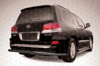 Защита заднего бампера Slitkoff (Ø 76, радиусная) Lexus (Лексус) LX570 (ЛХ)  J200 (2012-2015) J200 1-ый рестайлинг