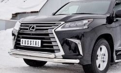 24 999 р. Защита переднего бампера (2 трубыØ63 мм, нержавейка) SLITKOFF Lexus LX450d J200 2-ой рестайлинг (2015-2022)  с доставкой в г. Тольятти. Увеличить фотографию 4