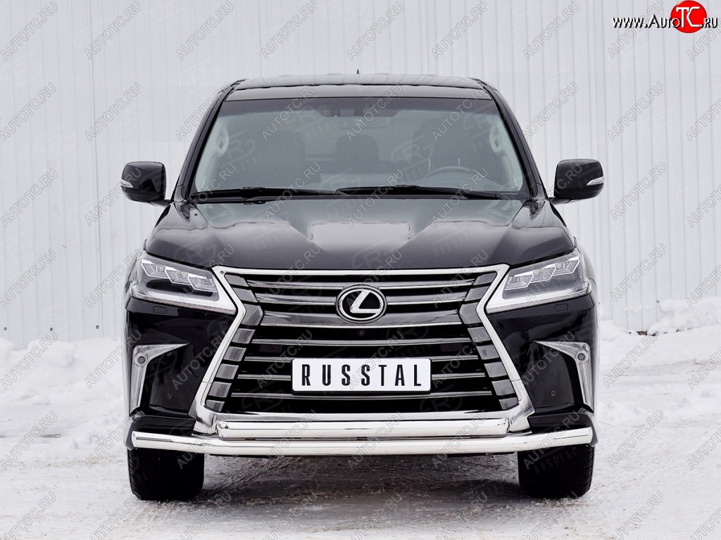 24 999 р. Защита переднего бампера (2 трубыØ63 мм, нержавейка) SLITKOFF Lexus LX450d J200 2-ой рестайлинг (2015-2022)  с доставкой в г. Тольятти