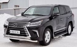 19 999 р. Защита переднего бампера (Ø63 мм, нержавейка) SLITKOFF Lexus LX450d J200 2-ой рестайлинг (2015-2022)  с доставкой в г. Тольятти. Увеличить фотографию 2